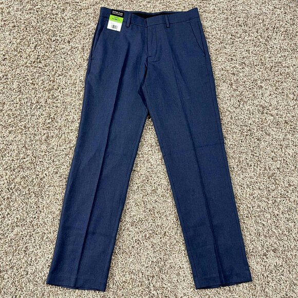 Haggar Men’s Non-Iron Straight Fit Performance Dress Pants Navy, Size 30x30 - Picture 4 of 15